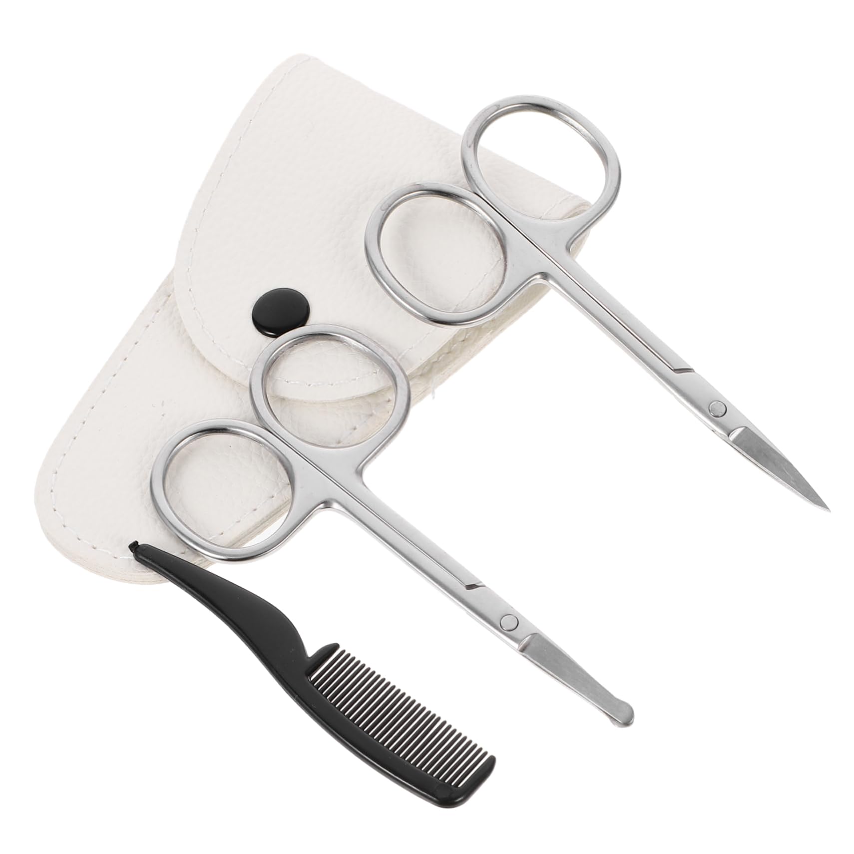 minkissy 8 Pcs Beard Trimming Kit Scissors Precision Cutting Shears for Mustache Stainless Steel Pointed Round Scissors