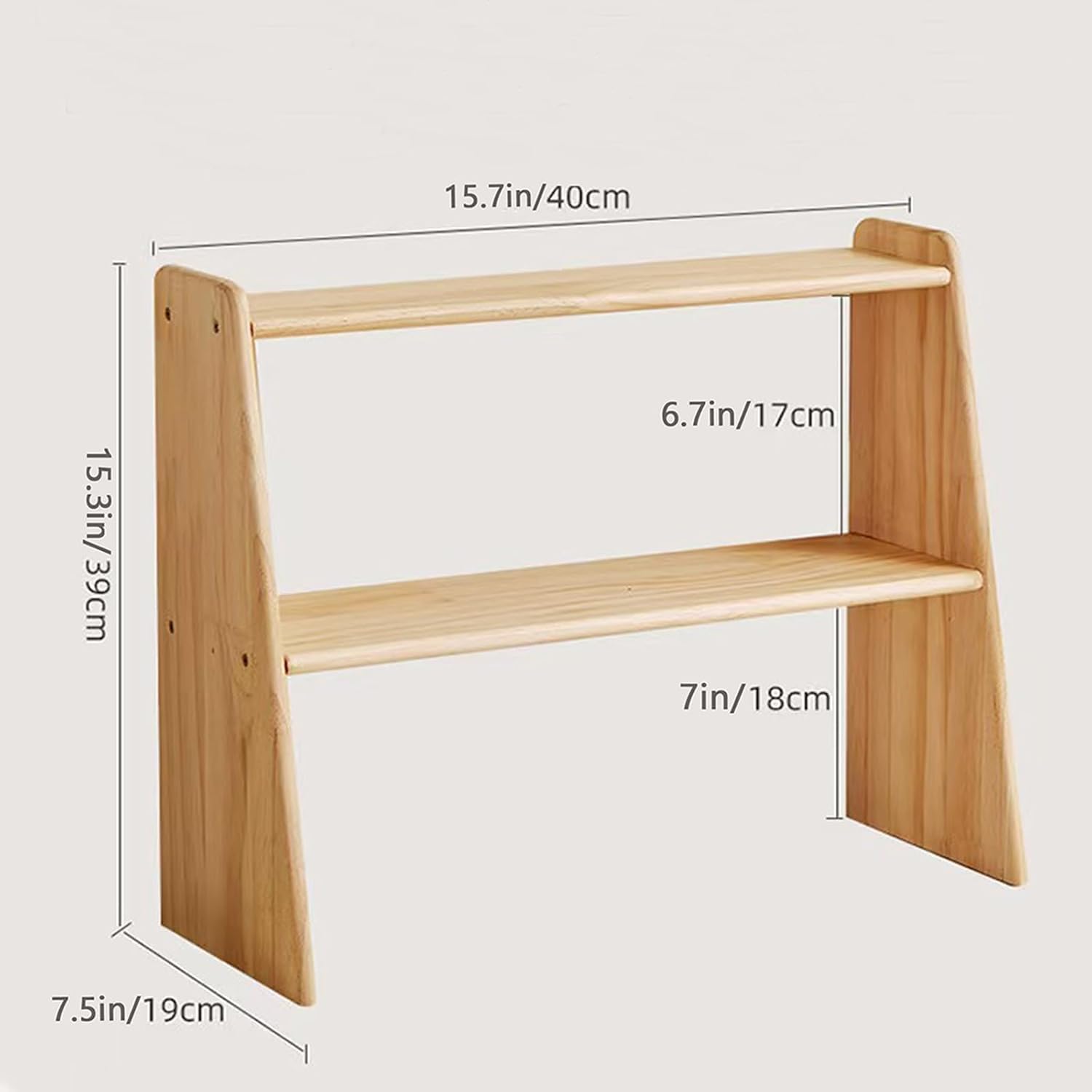 Kaffeestation Organizer, Holz Arbeitsplatte Regal für Tee Kaffee Bar Zubehör, Küche Lagerregal für Tassen, Pods und Gewürze, Kleiner Matcha-Ständer für Zuhause oder Büro