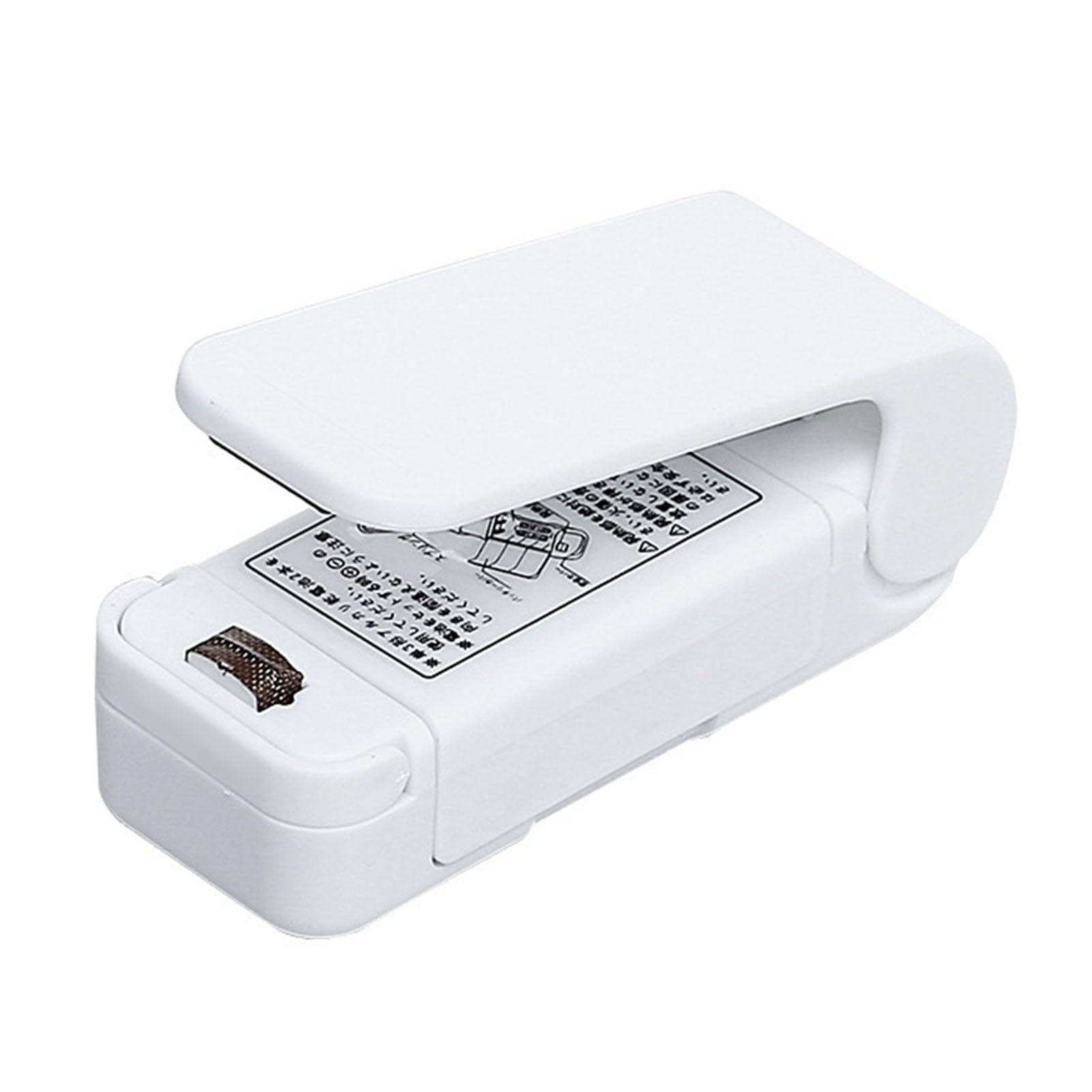 Mini Bag Sealer Portable Hand Press Heat Sealing Snack Sealing Machine for Plastic Bags Lightweight Compact Design for Home Use ABS Material (White)
