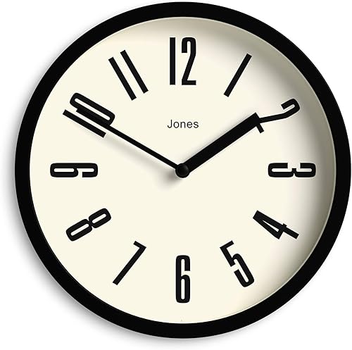 Miniatura 11 de JONES CLOCKS® Reloj de pared para bañera de hidromasaje, pequeño reloj redondo retro, 8 pulgadas, amarillo mostaza, números fáciles de leer, ideal