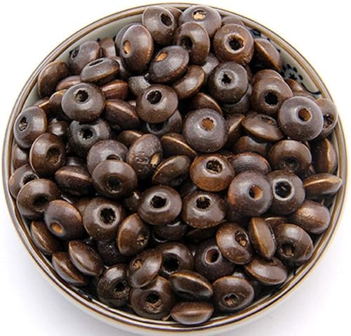 Miniatura 5 de EXCEART Cuentas de madera, cuentas espaciadoras de madera de ábaco teñidas con agujero para hacer joyas, accesorios y hallazgos