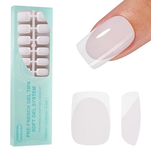 150Pcs French Gel Nails, Vansiho White French Tip Press on