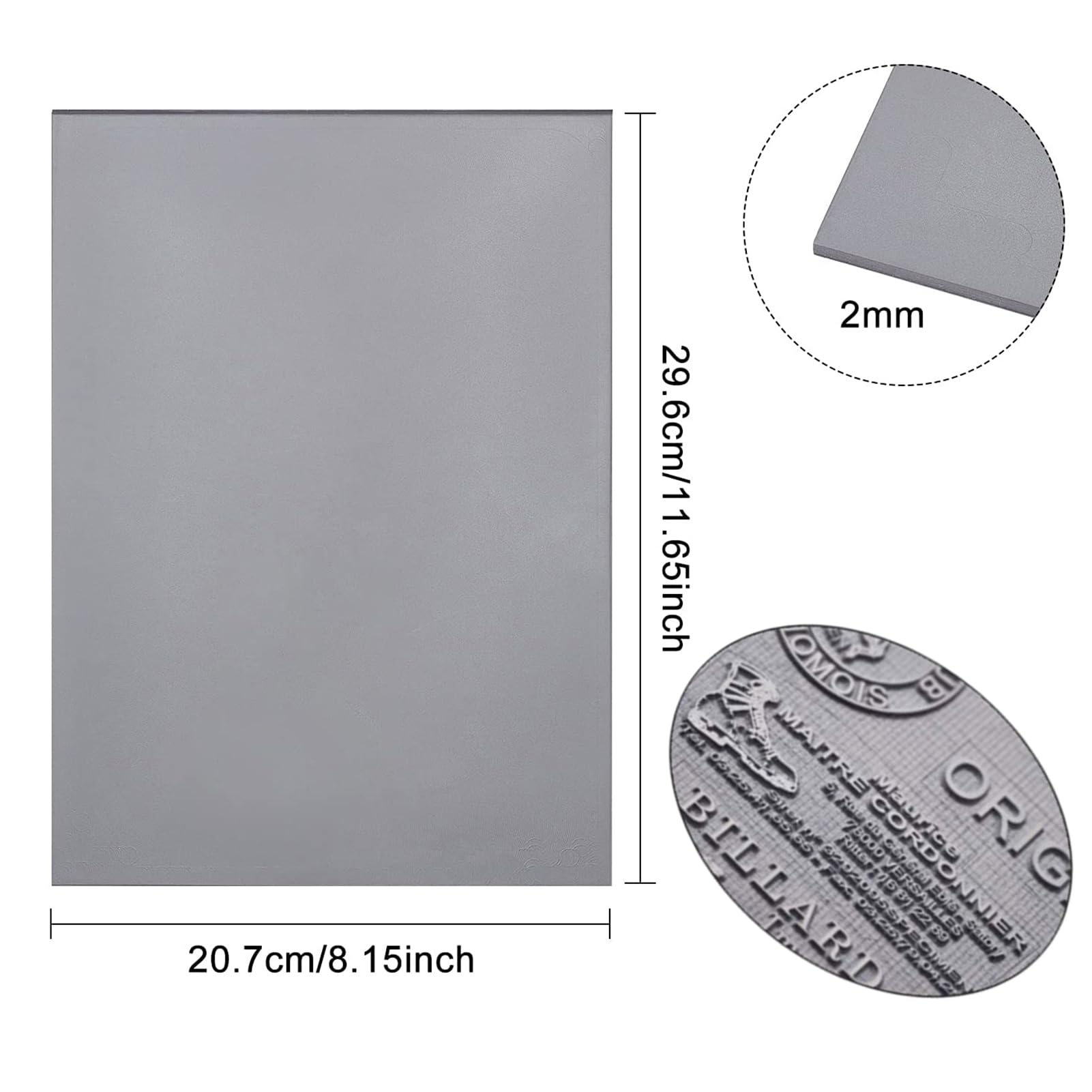 Creatorally Rubber Stamp Sheet for Laser Engraving Grey Ink Pad A4 2.3mm - Image 3