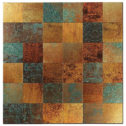 Adedeo Metal Backsplash Tile Self-Adhesive Aluminum Surface Mosaic Peel And Stick Tile White Marble Grain & Gold For Kitchen Backsplash Bathroom Wall (5 Sheets) #TOP8