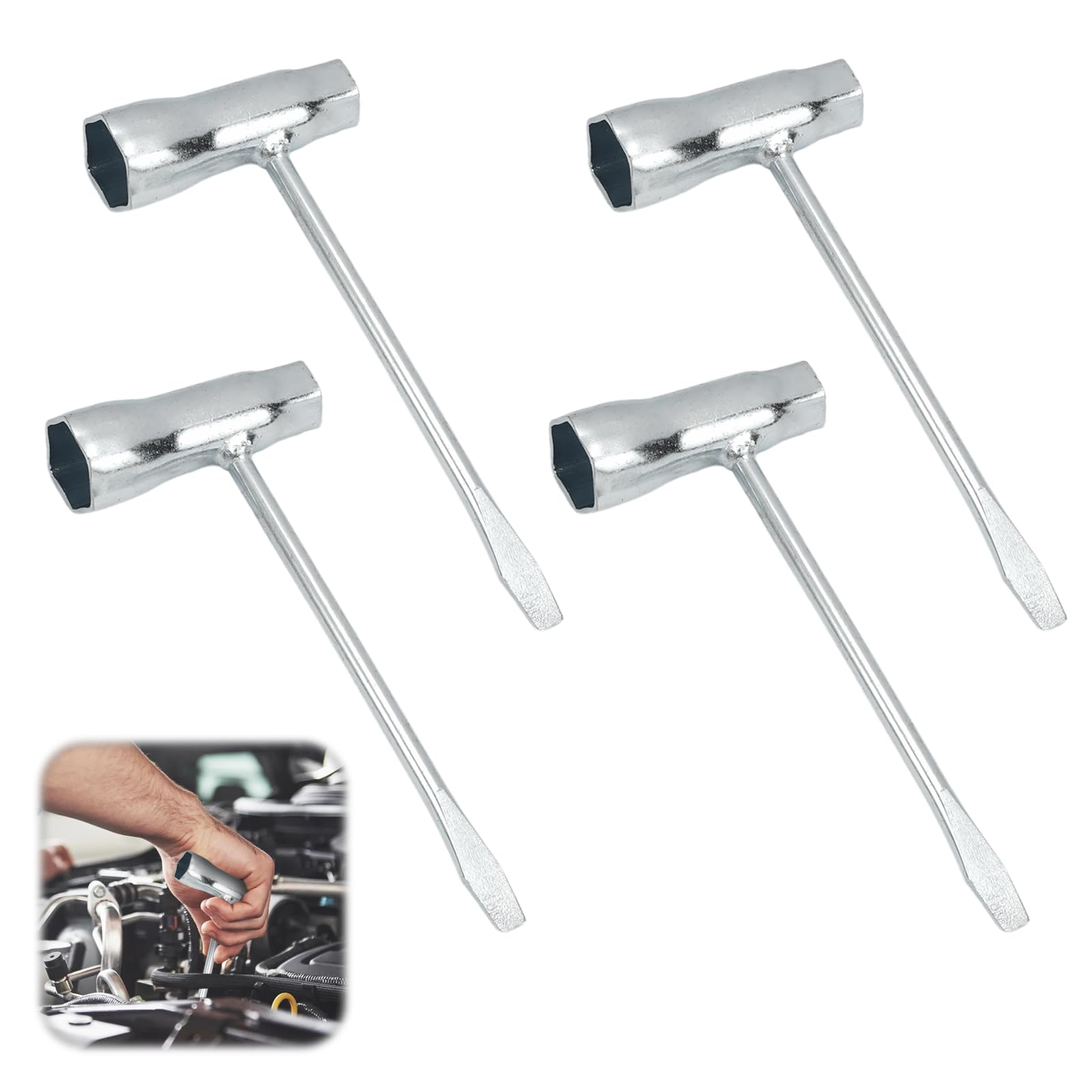 Rairsky 4 klucze do piły łańcuchowej, klucz do świecy zapłonowej 13 mm x 19 mm, klucz płaski, klucz do piły łańcuchowej, klucz kombi