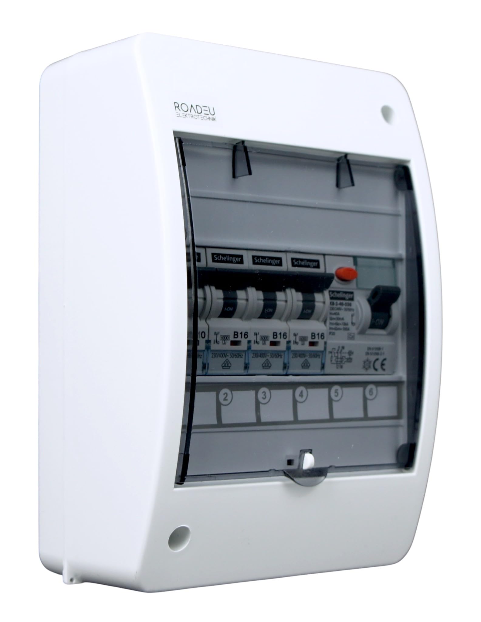 RoadEu - Caja cuadro electrico con interruptor diferencial 40A 2P tipo A/AC y Disyuntor LS 3x B16A, B10A, Caja de fusibles Ideal para talleres, cobertizos o jardines.