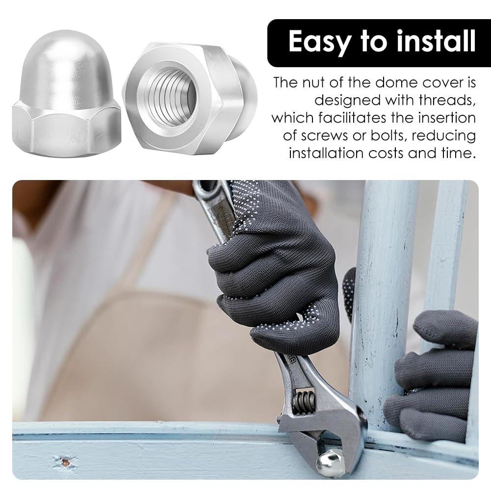 50 Dadi Ciechi M6 In Acciaio Inox - Calotta Esagonale, Per Viti E Bulloni, Decorativi - Foto 2