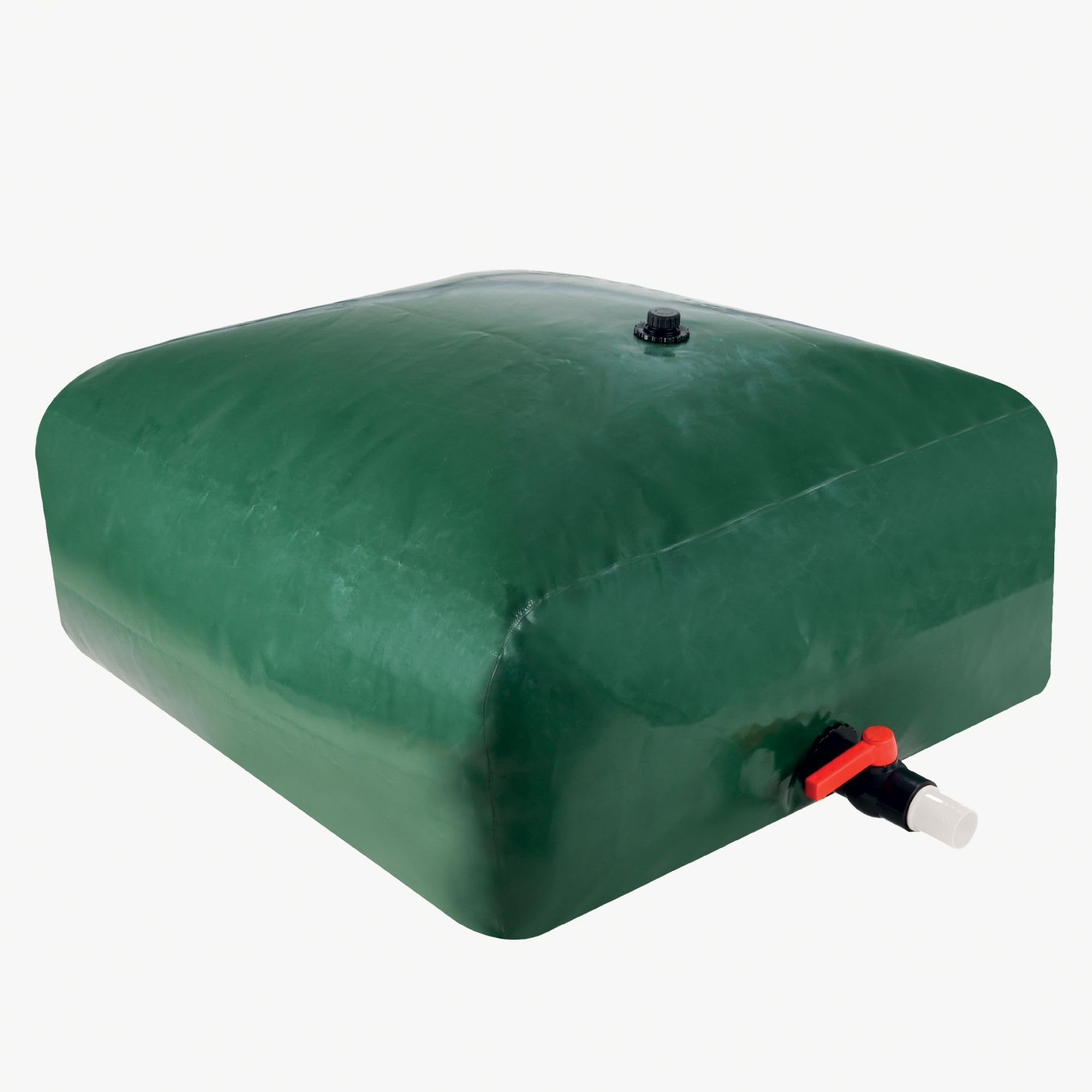 WERKA PRO - Cuve Citerne Souple 1000 litres en PVC 0,​7mm, Résistante Aux Intempéries, avec Vanne 1/​4 de Tour 1,​5'' et Entrée d'eau 1'' - Couleur Verte, Taille 1x1x1M.
