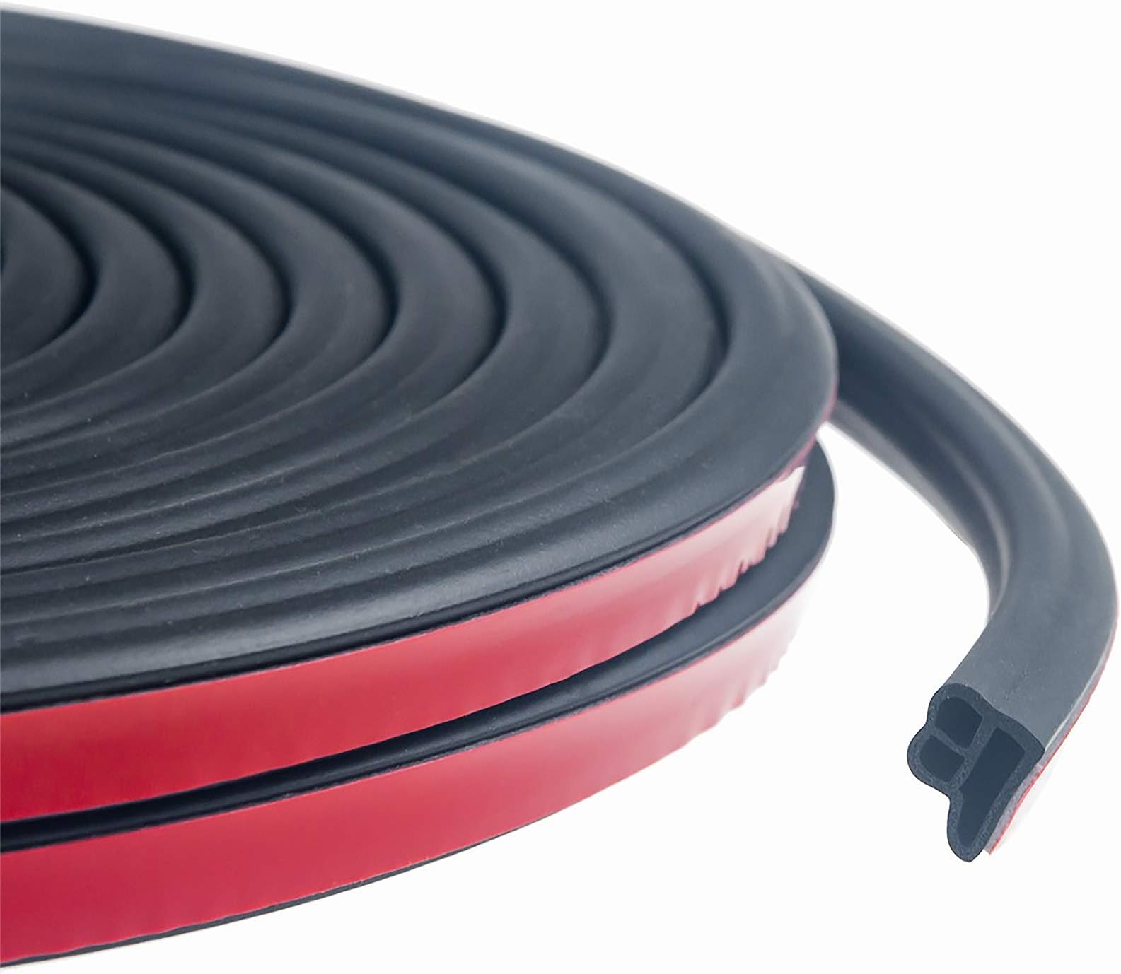 CloudBuyer 32Feet Long Car Weatherstrip Rubber Strip Seal for Automotive Doors Window Engine Cover Sunroofs B Upgrade(L Weatherstrip) Black