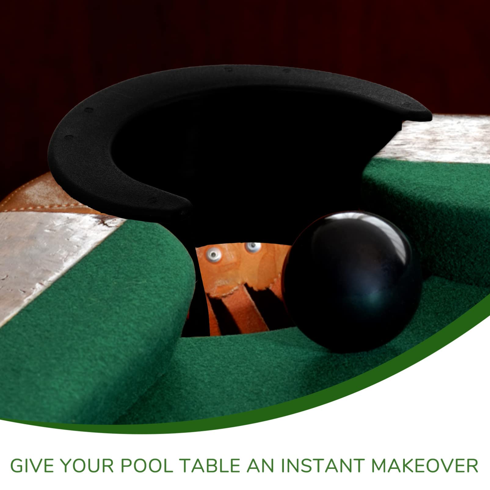 INOOMP Pool-Taschen-Liner, Billard-Loch-Liner, Billard-Zubehör-Set für Billardtisch 4 Ecken 2 Seitenecken