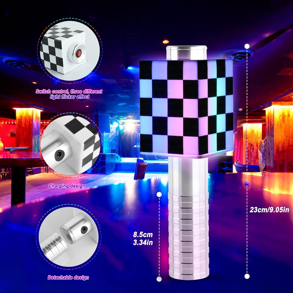 2 PCS Party Supplies Bâton stroboscopique LED Rechargeable Tenu dans la Main, Accessoires de Festival DJ Stick Light
