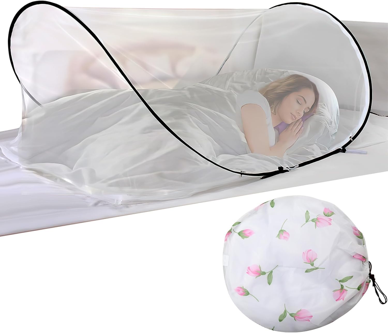 Moustiquaire pliable ultra légère installation rapide noir