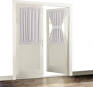 Aquazolax Patio Door Curtain Panel for Privacy Blackout Curtains 54x40-Inch Room Darkening for French Glass Door - 1 Panel, Greyish White - coolthings.us