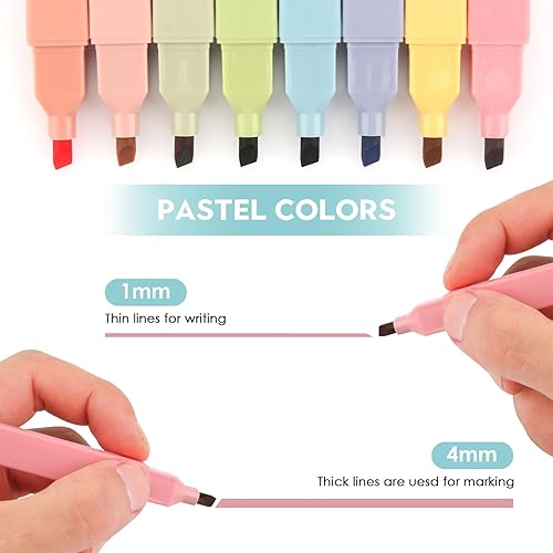 Miniatura 4 de YISAN Resaltadores colores pastel surtidos, punta suave, bonita estética para diario de libros, paquete de 8, 70948