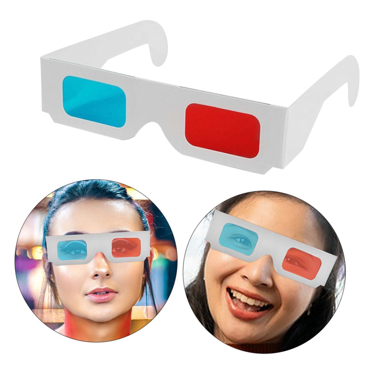 70 Gafas De Cartón Y Papel para Ver Películas En Casa Gafas De Papel 3D