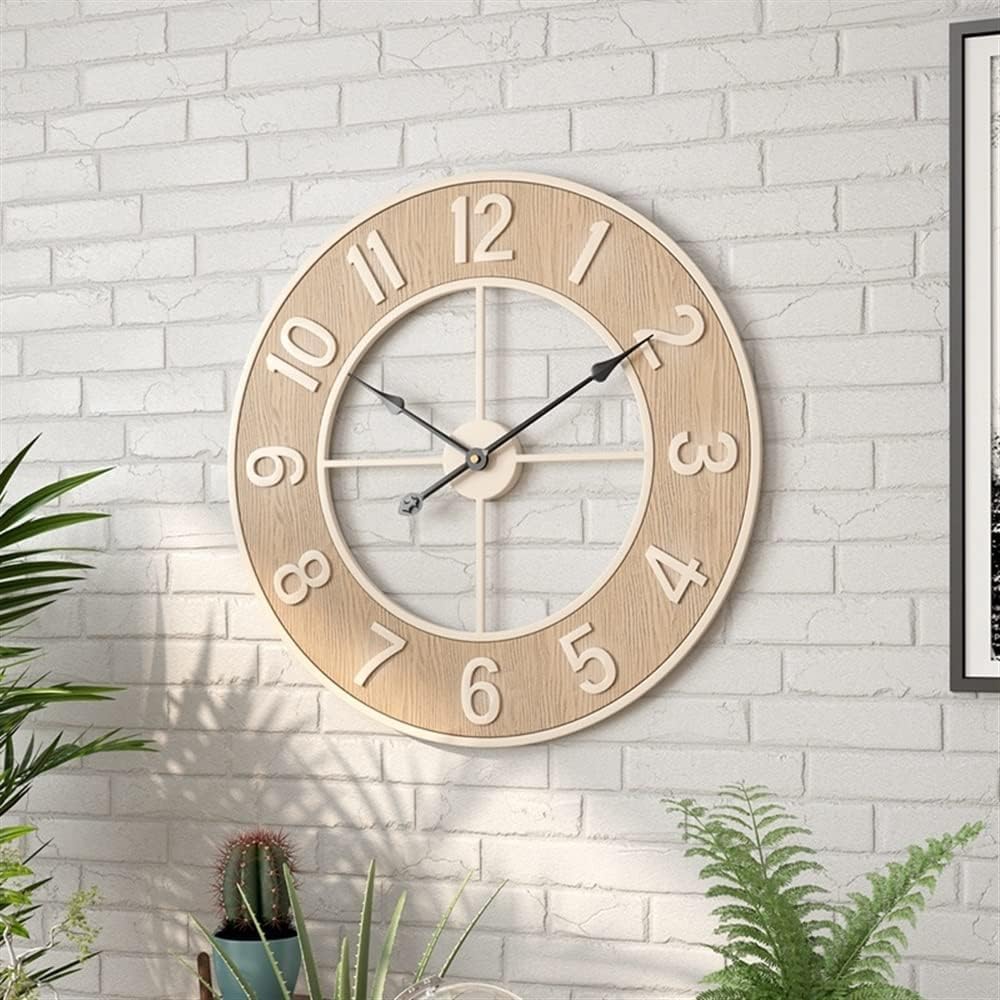 Reloj de Pared Relojes de Pared Reloj de Pared silencioso Reloj de Pared Redondo de Cocina Cuarzo silencioso sin tictac 60 cm / 24 Pulgadas Reloj Decorativo para Sala de Estar Relojes de Pared para