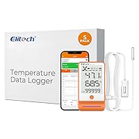 Vista 25 de Elitech GSP-6 Registrador de datos Bluetooth de temperatura y humedad con almacenamiento de datos de 100,000 puntos, exportación, para farmacia