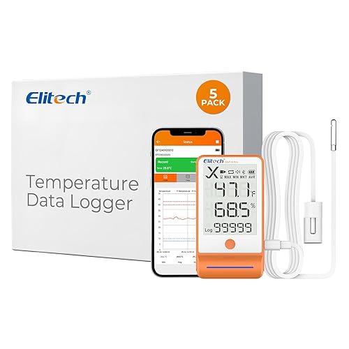 Miniatura 25 de Elitech GSP-6 Registrador de datos Bluetooth de temperatura y humedad con almacenamiento de datos de 100,000 puntos, exportación, para farmacia y