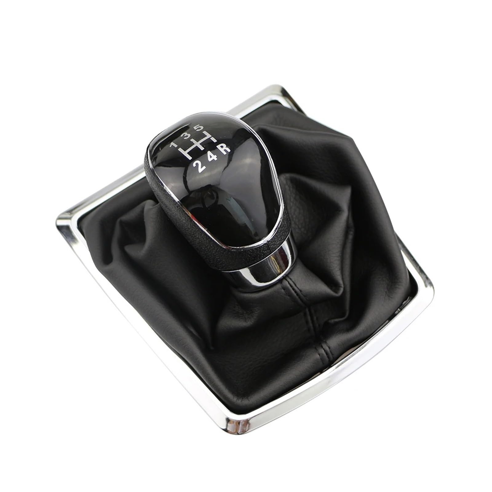SAUANMNKTP Gearshift Knob for Focus Mk2 2005-2011 5 6 Speed Car Gear Shift Knob Lever Shifter Collar(5Speed Black)