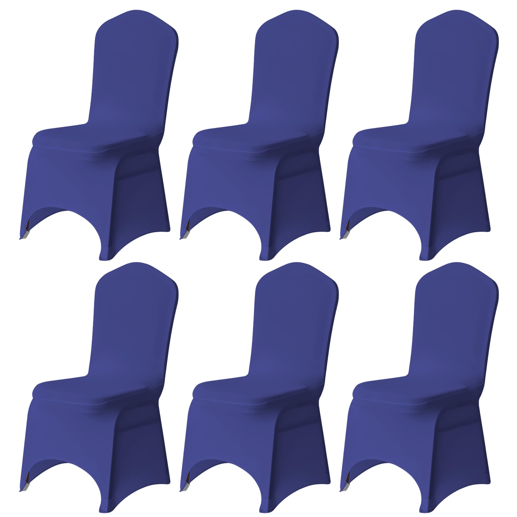 Trimming Shop 6pcs Purple Wedding Chair Covers Stretch Slipcovers