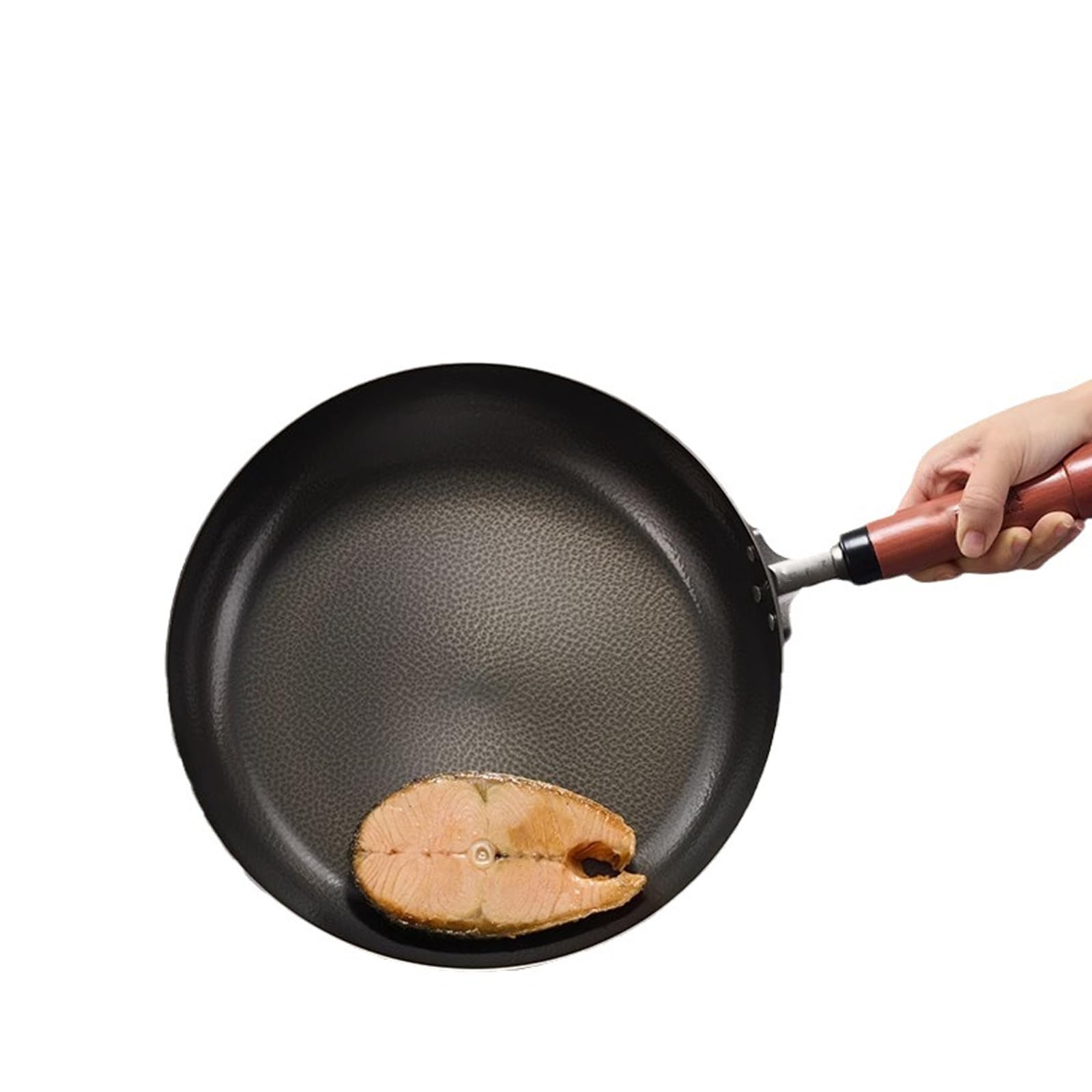ASerZenith Pure Titanium Frying Pan, Uncoated Hammered Pan, Physical Non-Stick Pan, Household Cooking Pan,A-26Cm