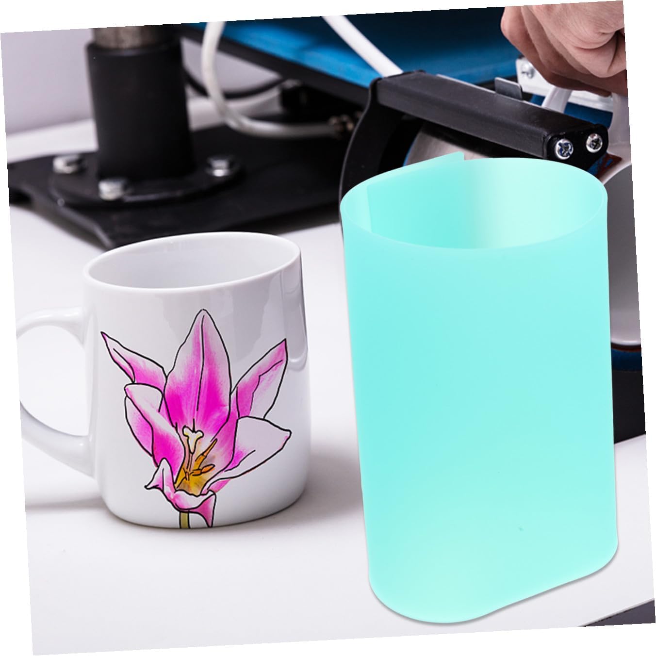 JEWEDECO 3pcs Silicone Heat Press Mat Set for Mug Sublimation High Temperature Resistant and Portable Printing Pads for Cup Wraps and Mug Press Applications