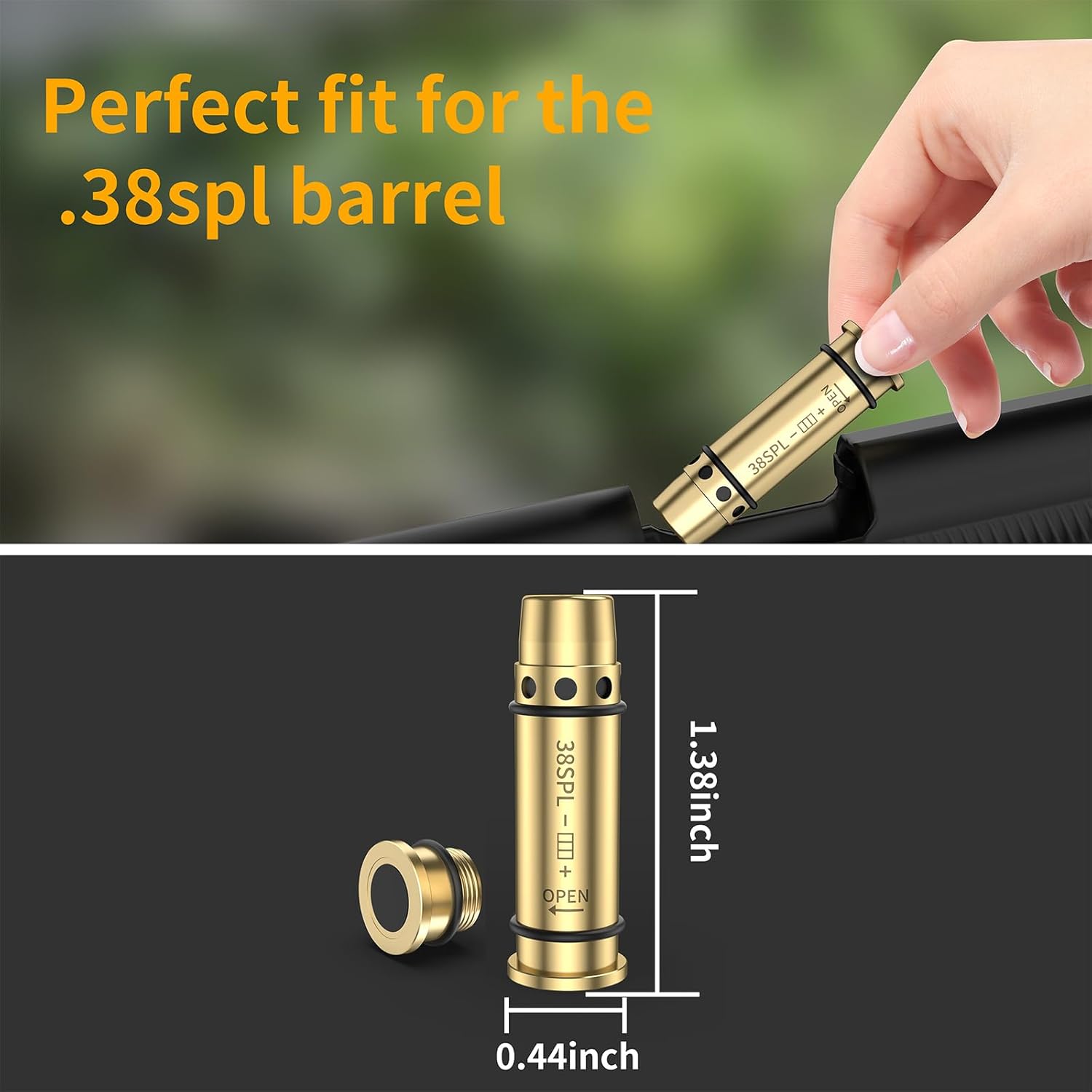 Laser Training Cartridge for .38SPL/.357mag in Rubber Snap Cap for Dry Fire Training Practice, Extra O-Rings with 9 Batteries