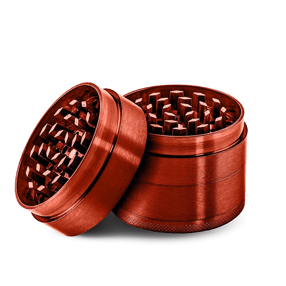 Spice Grinder, Herb Grinder for Dry Herbs, Metal Premium Magnetic Grinder, Aluminum Portable Grinder for Dry Herbs and Spices - 60mm (Red) โ image 1