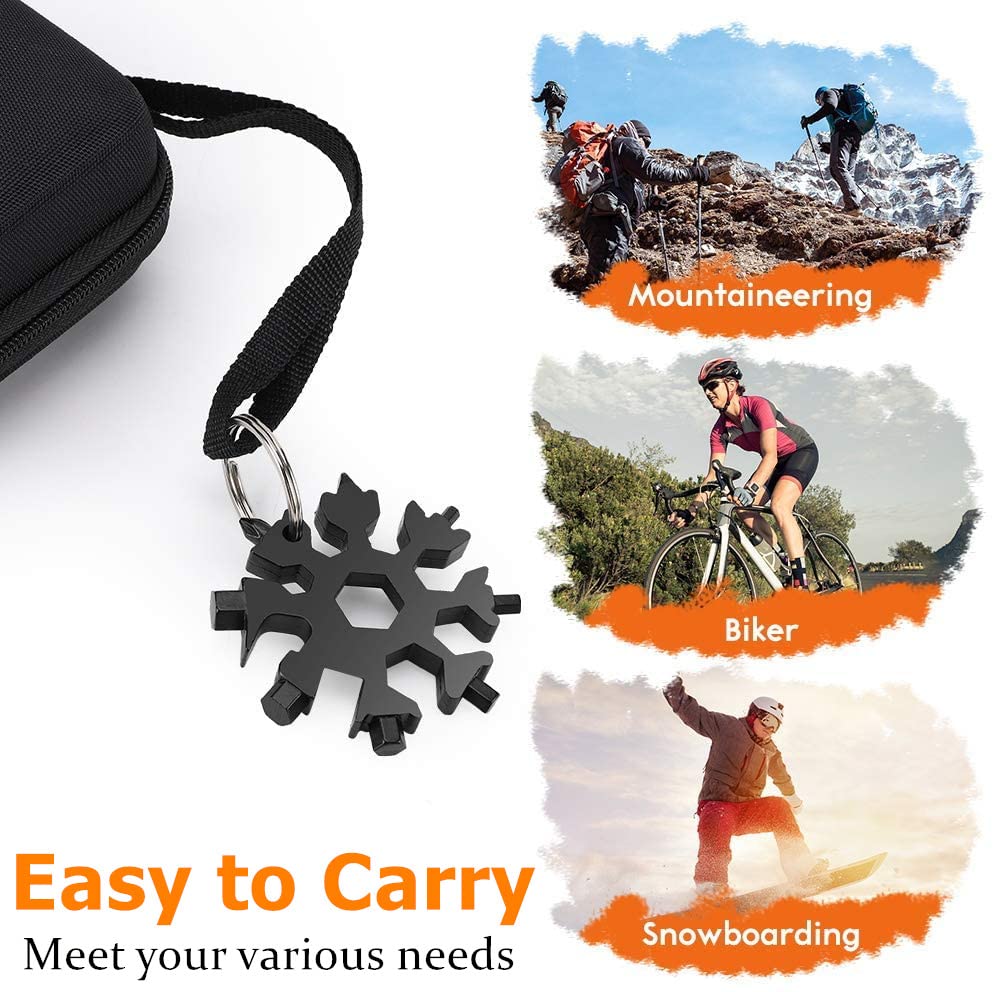 18-in-1 Snowflake Multi Tool, Fathers Day Mens Gifts, Birthday Gifts for Mens Dad Husband, Stocking Stuffers for Men, EDC Cool Gadgets Stainless Steel Bottle Opener Screwdriver - image 7
