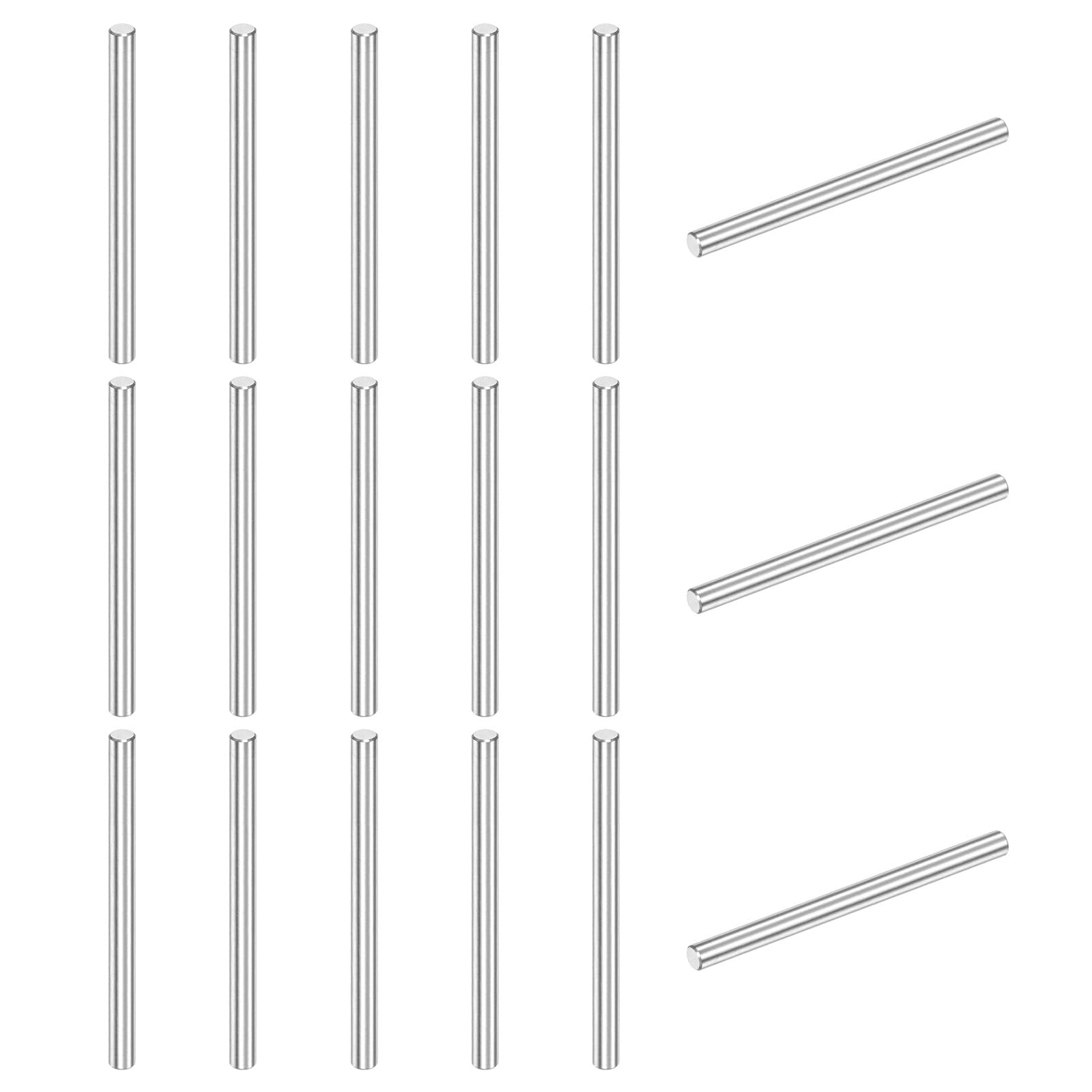 M METERXITY 20-Pack 4 x 50 mm Dowel Pin, 316 Stainless Steel Support Pin Fastener Elements for Metal Devices/Wooden Projects, Cylindrical Shelf Support Pin [Silver Tone] — image 1