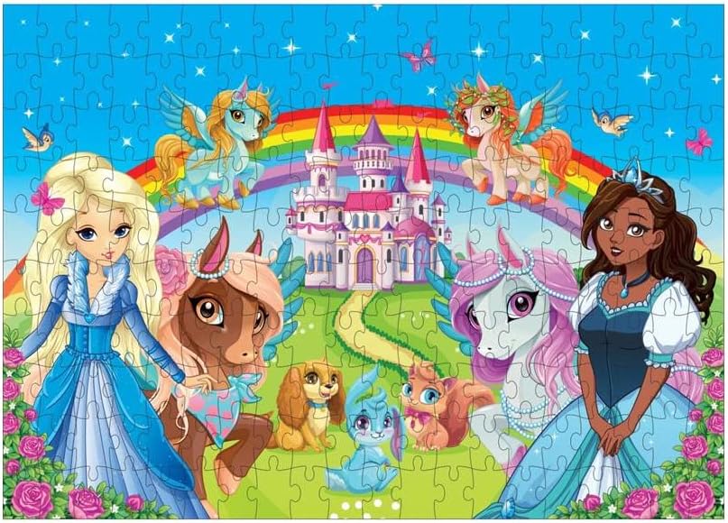 GGB Plast Quebra Cabeça infantil 200 Pçs sonho de princesa, Multicor