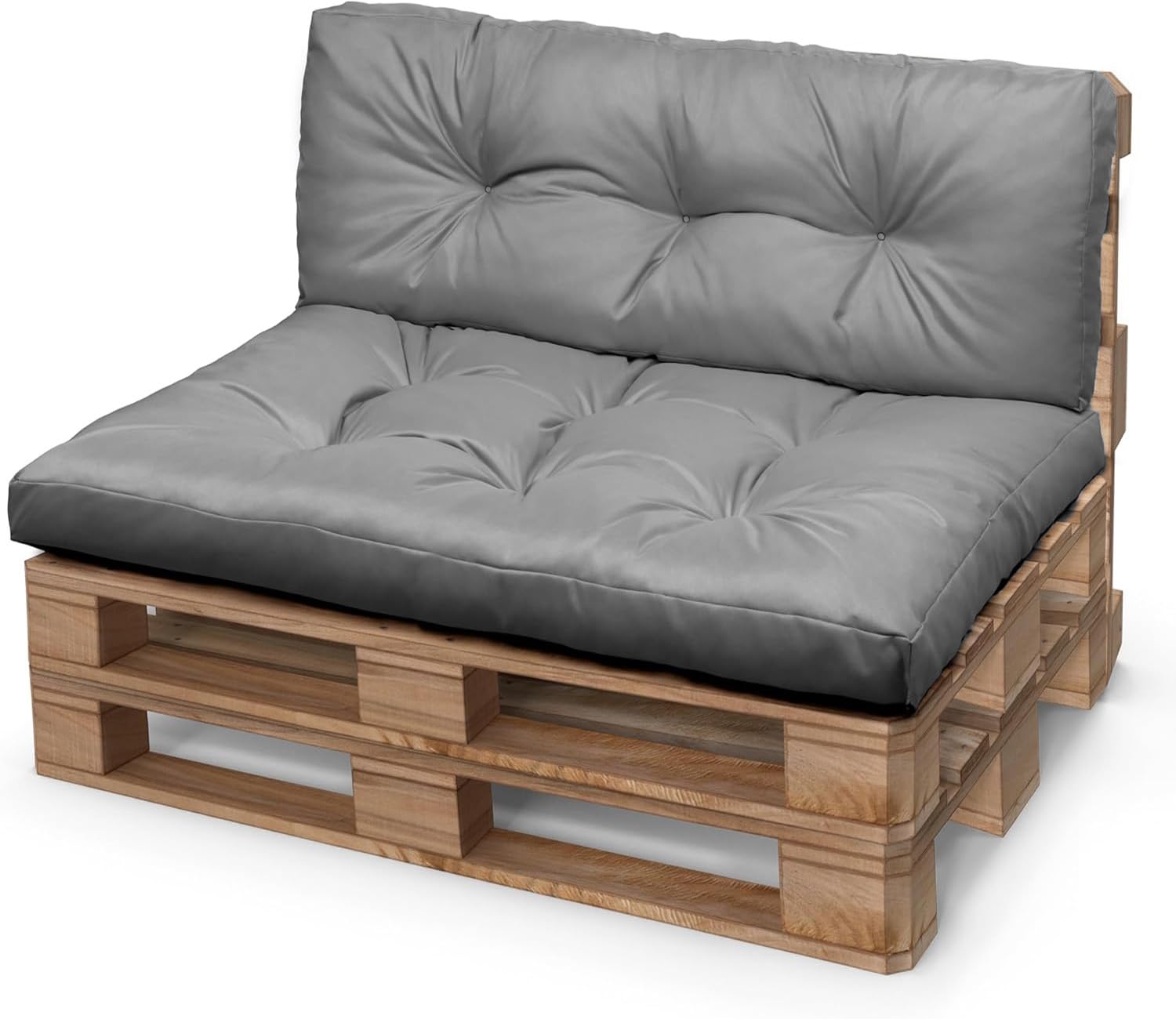 Palettenkissen Palettenkissen Set wasserdicht Indoor Outdoor Dunkelgrau 120x80 120x60 100x60 80x60 inkl. Rückenlehne für Gartensofa & Europallettisch
