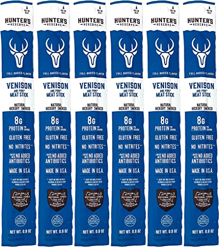 6 Count - Hunter's Reserve - PKM - Exotic Meat Trail Sticks - 6 Count - Adventure You Can Taste - Wild Game Exotic Jerky Meat Sticks (Venison)