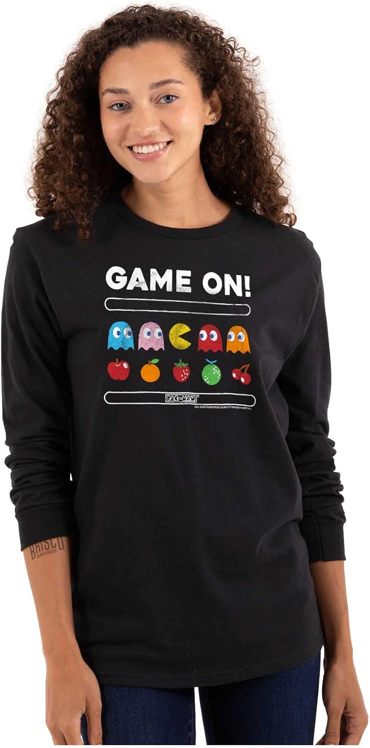 Game On Vintage 80s Pacman Gamer Long Sleeve Tshirt Men Women