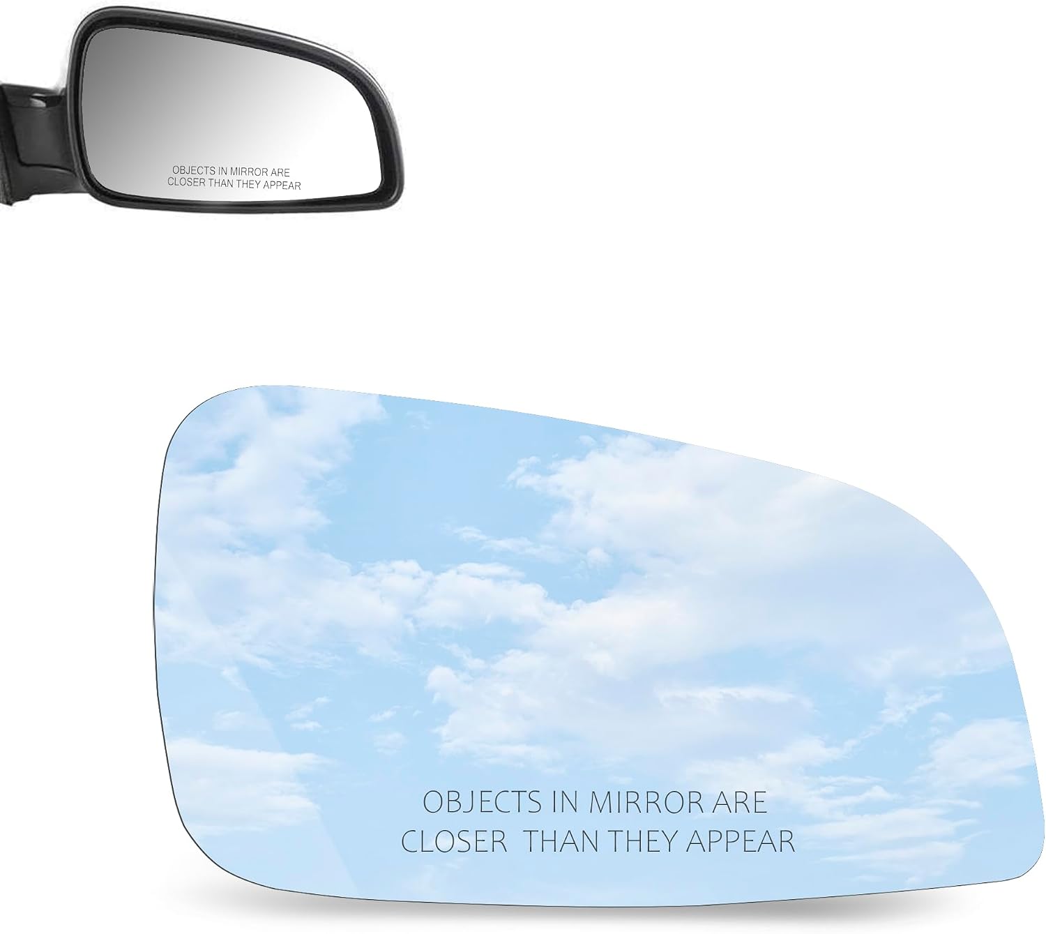 TOEMIRR Mirror Glass Passenger Right Side fit for 2008 2009 2010 2011 2012 Chevy Malibu LS, LT 2007 2008 2009 Saturn Aura with Adhesive Convex No Backing Plate