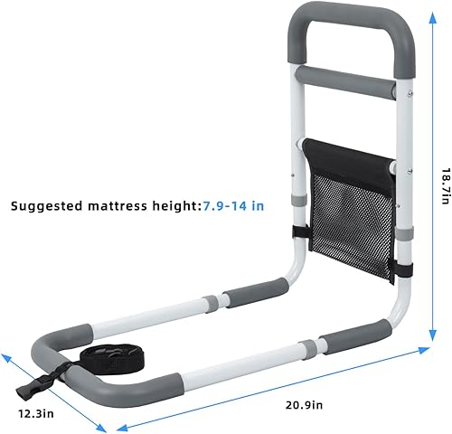 Miniatura 3 de Rieles de cama para adultos mayores, riel de asistencia de cama resistente de 350 libras con asa de noche antideslizante, bastón de seguridad para