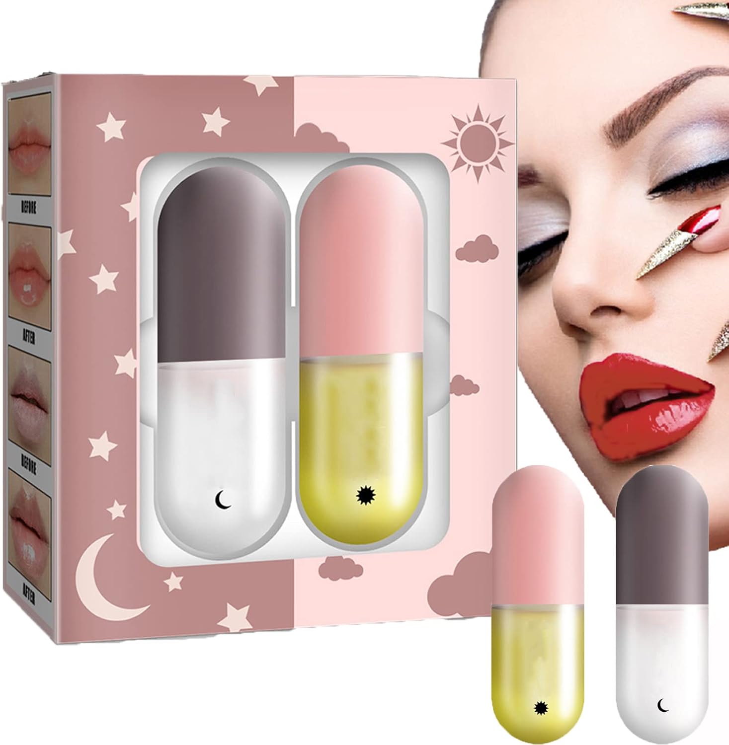 Lip Plumper set, natuurlijke lippenplumper, lippenbooster, lippenversterker, derol Lip Plumper Lip Plumping Balm, hydrateert en vermindert rimpels van de lippen voor vollere lippen en gehydrateerde beauty lippen
