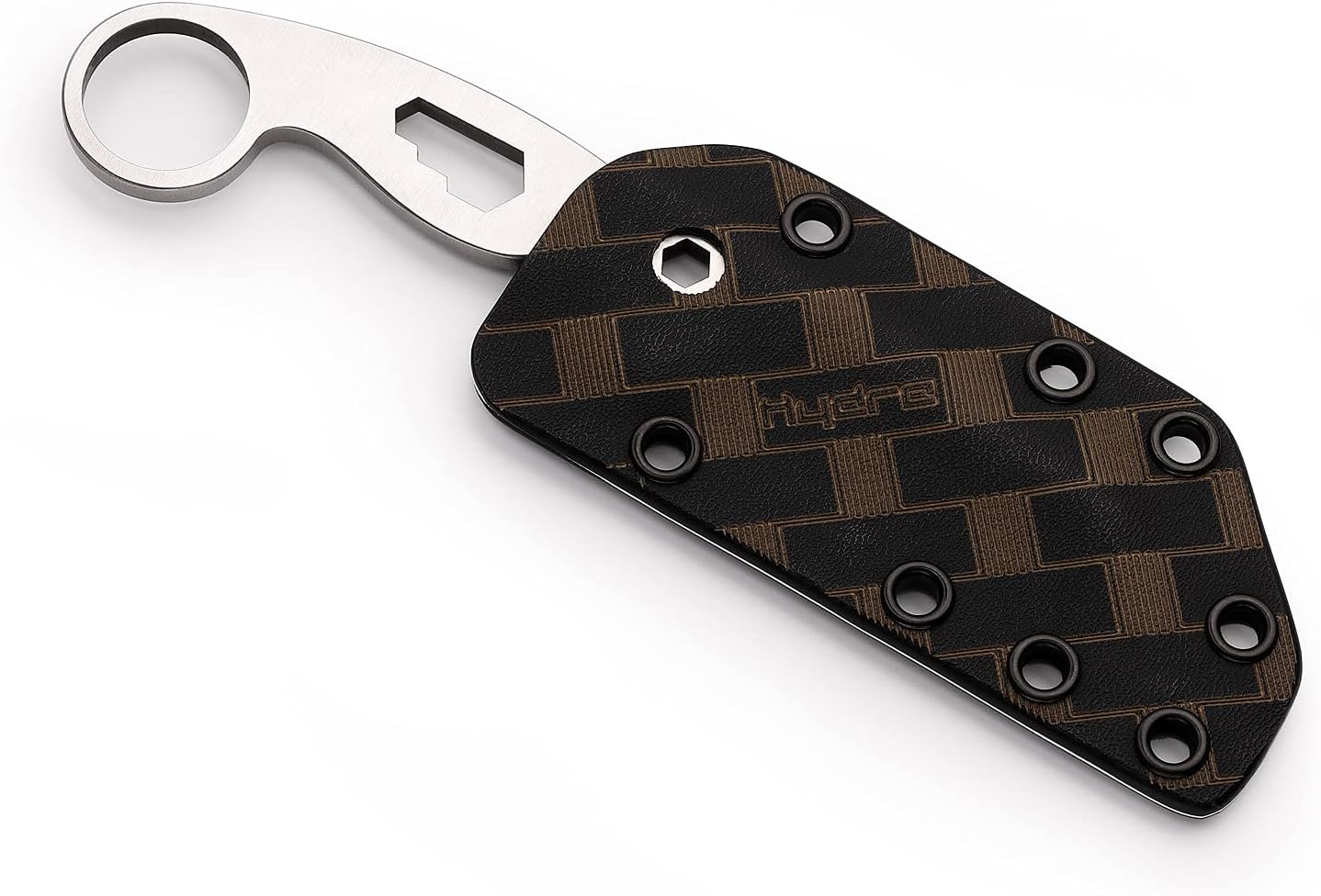 Hydra Buzzard White Hawk Multi-tool Knife, Stainless Steel 1.4116, 80 mm blade and black kydex sheath