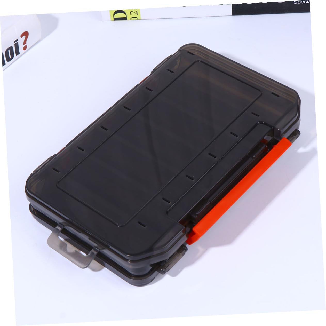 UPKOCH 1Pc Fishing Bait Storage Box Thickened Double Sided Design with Translucent Durable Material for Fishing Enthusiasts Lure Accessory Holder Black Buckle Color Color