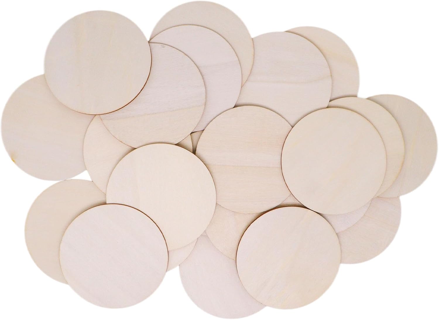 3 Inch Wood Circles for Crafts, 25PCS Unfinished Round Wooden Discs, Natural Wooden Circles, Blank Wood Rounds for Crafts DIY Project, Painting, Writing, Engraving, Coaster, Home Decor