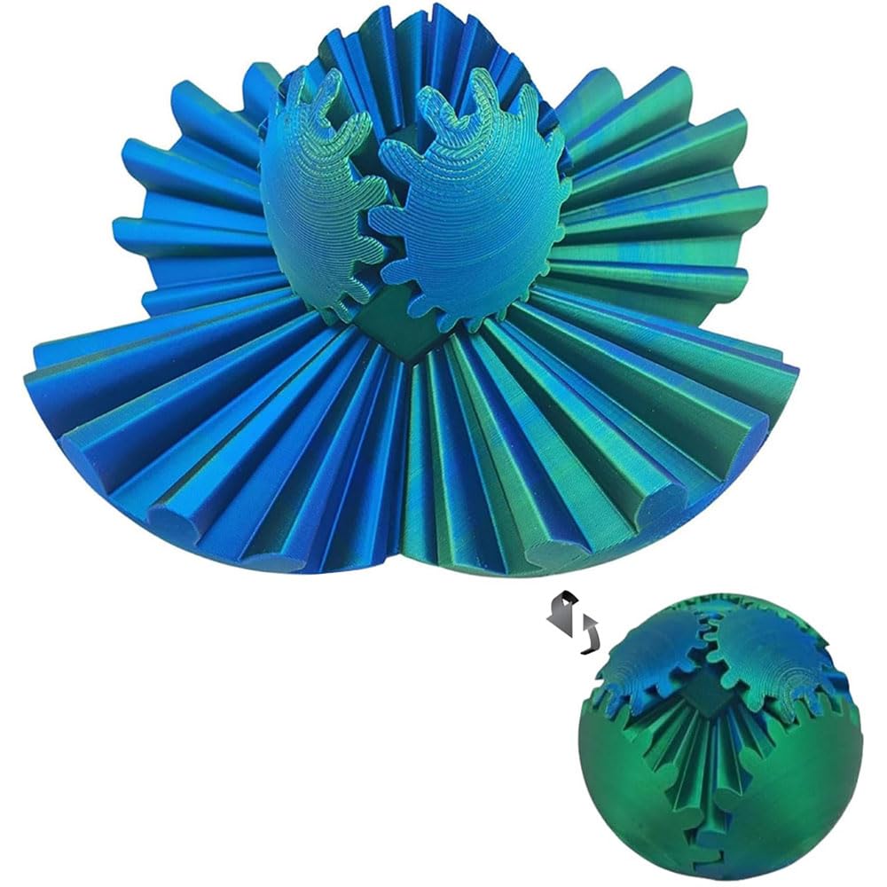 Gear Ball 3D Printed Gear Ball Spin Ball or Cube Fidget Toy, Gear Sphere, Gear Ball Fidget Toy, Stress Ball, GearSphere Desk Toy, Fidget Ball, Gear Toy for Stress and Anxiety