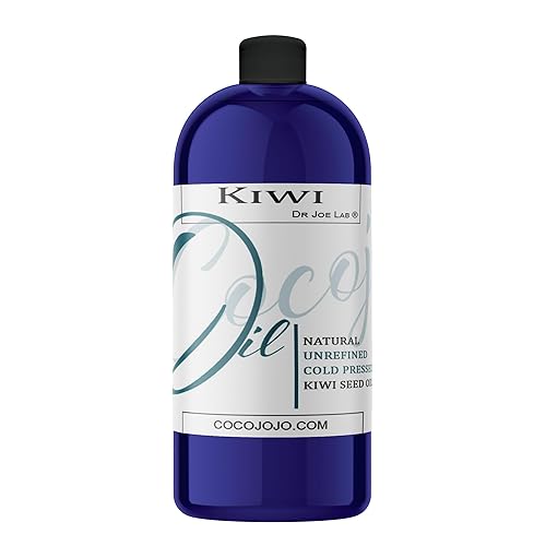 Dr Joe Lab Aceite de semilla de kiwi de 32 onzas, 100% puro, natural, prensado en frío, sin refinar, aceite de kiwi extra virgen – para cabello,