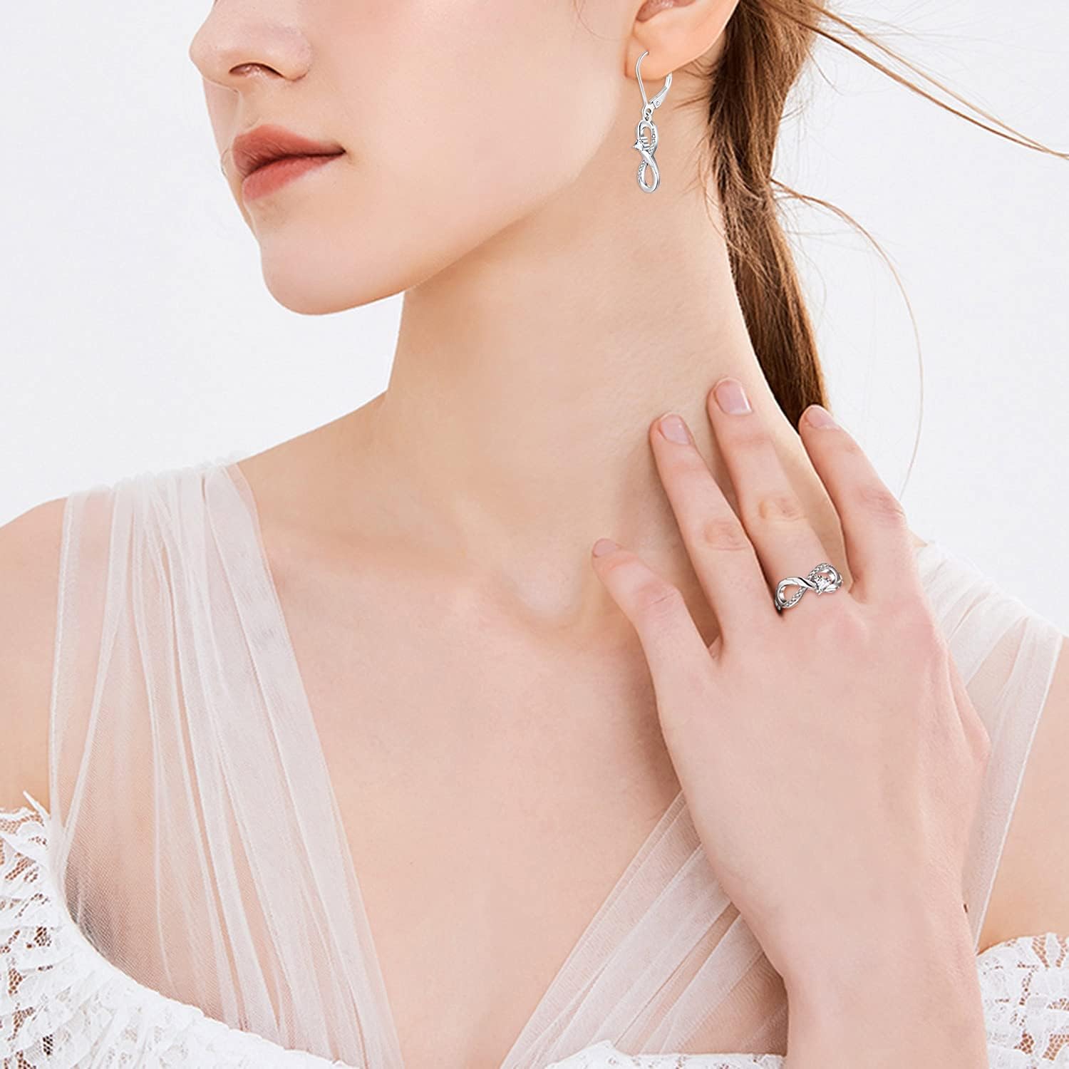 STARCHENIE Infinity Promise Ring 925 Sterling Silver Angel Wings Heart Ring for Women Size 5-10 : Clothing, Shoes & Jewelry