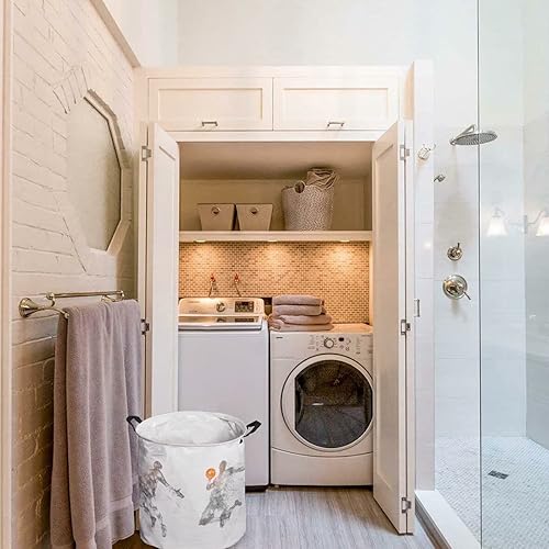 Miniatura 3 de Oxford Fabric Storage Bin Funny Running Football Baseball Sport Line Painting Krisyeol Waterproof Collapsible Laundry Basket Dirty Clothes Hamper