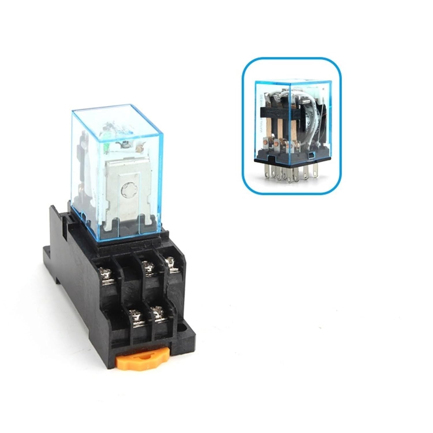 Intermediate Relay HH53P MY3NJ Relay DC AC12v 24v AC110v 220v 5a Silver Contact PYF11a 11pins Relay Socket 1pcs(AC 12V)