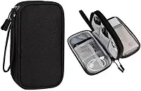Bolsa Organizadora para acessórios eletrônicos Portátil e Impermeável - Organizador para Cabos e Acessórios, eletrônicos, unidades USB e carregadores (Preto)