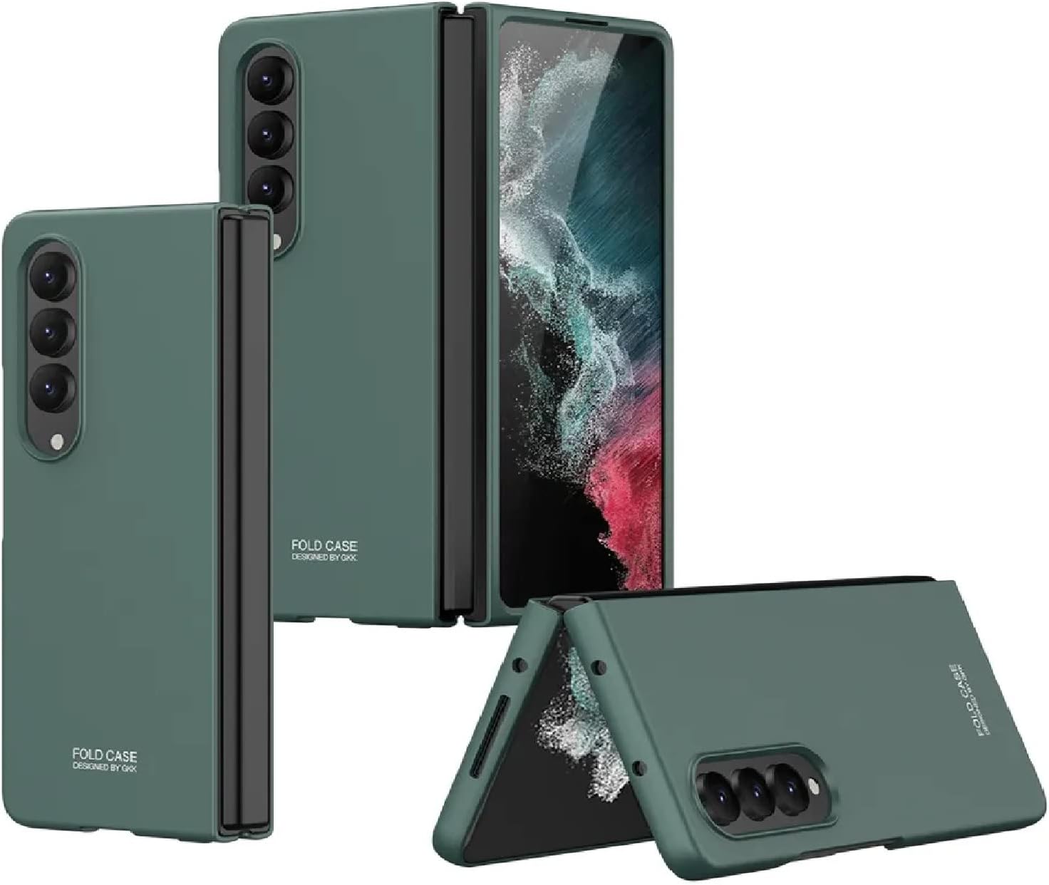 Galaxy Z Fold 4 Case, Soft Silicone Gel Rubber Bumper Slim Hard PC Thin Shockproof Protective Phone Case for Samsung Galaxy Z Fold 4 (7.6 inch) (Green)
