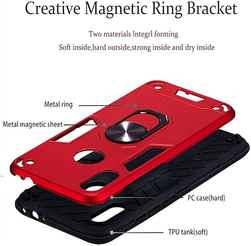 Miniatura 4 de SATURCASE Armor Hybrid 2 en 1 PC y silicona Funda protectora de doble capa para Xiaomi Redmi Note 7  Redmi Note 7 ProRedmi Note 7S (rojo)