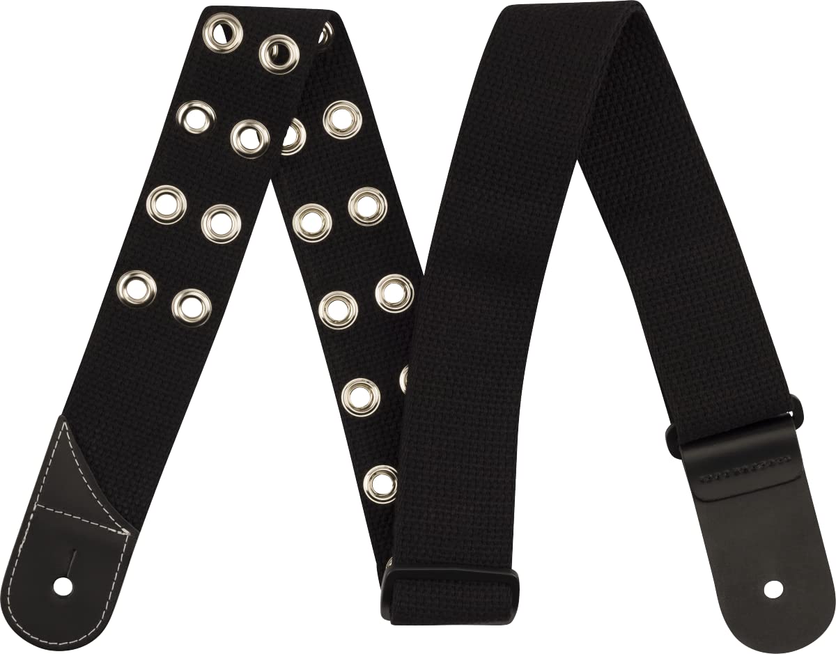 Strap en coton Jackson noir avec œillets métalliques ajustables - 3