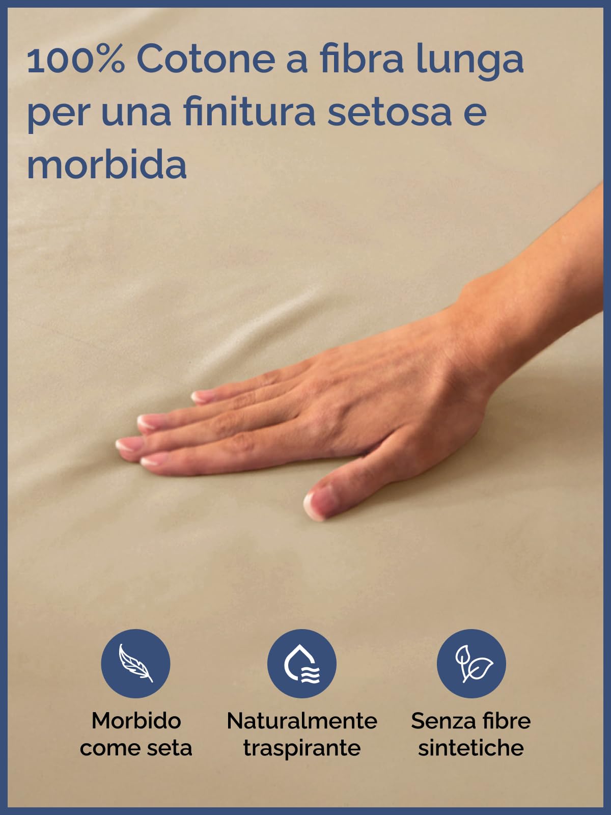 Lenzuolo con angoli 200x200cm - 100% cotone - Lenzuolo con angoli 200x200 per materassi fino a 30 cm altezza - Biancheria premium 400 fili cotone - Certificato OEKO-TEX - Confezione singola - Crema